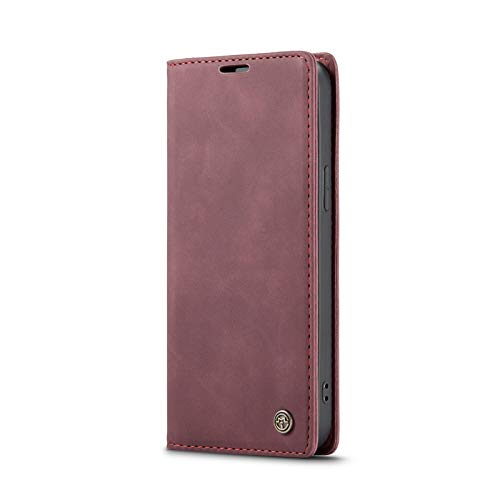 JMstore hülle kompatibel mit iPhone 13, Leder Flip Schutzhülle Brieftasche Handyhülle mit Kreditkarten Standfunktion (Rot) von JMstore