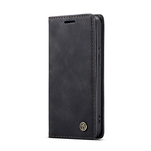 JMstore hülle kompatibel mit iPhone 13 Mini, Leder Flip Schutzhülle Brieftasche Handyhülle mit Kreditkarten Standfunktion (Schwarz) von JMstore