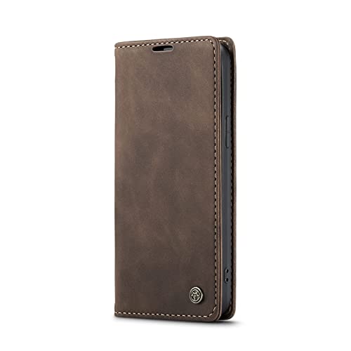 JMstore hülle kompatibel mit iPhone 14 Plus, Leder Flip Schutzhülle Brieftasche Handyhülle mit Kreditkarten Standfunktion (Kaffee) von JMstore