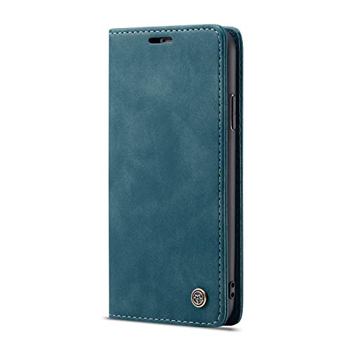 JMstore hülle kompatibel mit iPhone XS/X, Leder Flip Schutzhülle Brieftasche Handyhülle mit Kreditkarten Standfunktion (Blau) von JMstore