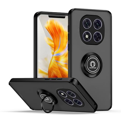 JNERBUYI Bumper Handyhülle für Xiaomi Redmi Note 14 Pro 5G mit Ring, Schutzhülle mit 360°Magnetring, Hülle Stoßfeste mit Ständer. Robuste Cover Case. Schwarz von JNERBUYI