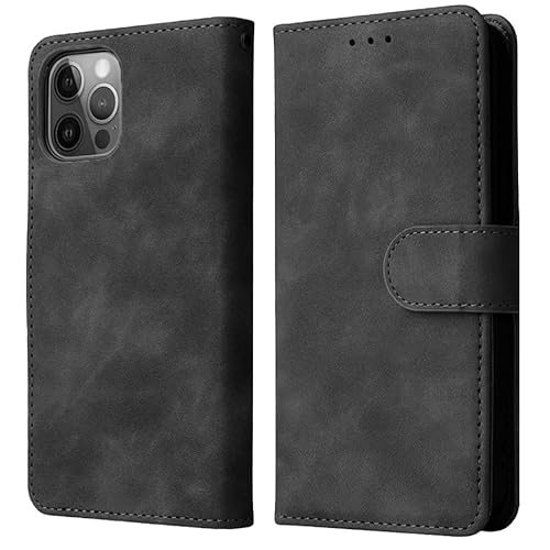JNERBUYI Hülle Leder für Oneplus 13T 5G, Handyhülle Stoßfest mit Soft-Touch, Schutzhülle Bumper mit Standfunktion, Magnetische Schnalle. Schwarz von JNERBUYI