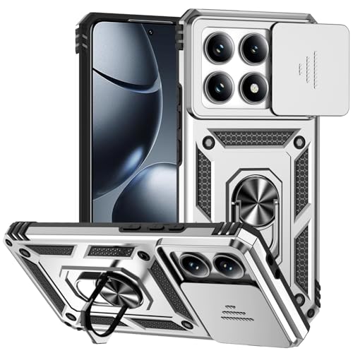 JNERBUYI Hülle Magnet für Xiaomi 14T Pro 5G mit Ring Case, Schutzhülle mit Linsenabdeckung, Handyhülle mit Magnetischer Autohalterung. Silber JNERBUYI Hülle Magnet für Xiaomi 14T Pro 5G mit Ring Case, Schutzhülle mit Linsenabdeckung, Handyhülle mit Magnetischer Autohalterung. Silber von JNERBUYI