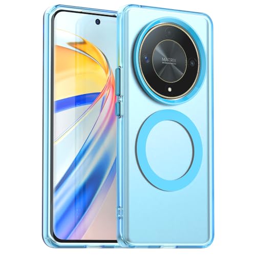 JNERBUYI Hülle für Honor Magic 6 Lite 5G/Magic6 Lite 5G / X9b mit Kamera Metallschutz Bumper, Handyhülle Integrierter Magnetabdeckung, Kompatibel Kabellosem Laden. Blau von JNERBUYI