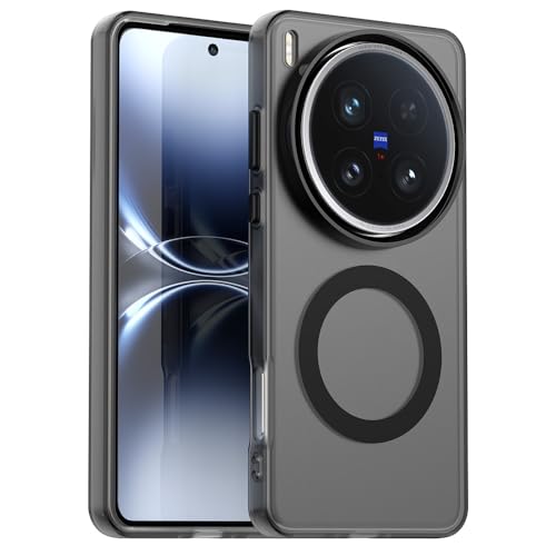 JNERBUYI Hülle für Vivo X200 Ultra mit Kamera Metallschutz Bumper, Handyhülle Integrierter Magnetabdeckung, Kompatibel Kabellosem Laden. Schwarz von JNERBUYI