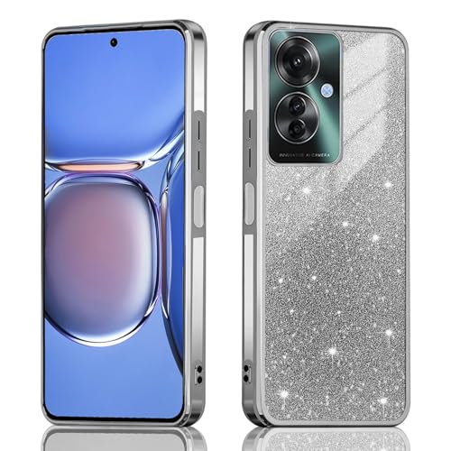 JNERBUYI Transparent Handyhülle für Honor 400 5G, Schutzhülle Stoßfest, Hülle Ultra Dünn Exquisite Galvanisierte, Glitzernde Hülle für Mädchen.Black von JNERBUYI