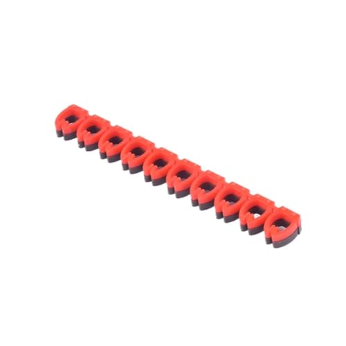 Labels Kabeletiketten, 100/150 Stück, Kabelmarkierer, bunt, C-Typ, Markierungsnummer, Etikett for 2 – 10 mm Kabel, Markierungsetikett, Etikett, Netzwerkkabel (für Cat5e)(Red-m-2(4.0mm)) von JNHGSHUAISDF