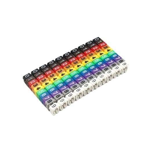 Labels Kabeletiketten, 100/150 Stück, Kabelmarkierungen, bunte Markierungsnummern vom Typ C for 2–8 mm Kabel, Netzwerkkabel, Drahtmarkierungsetikett(Color-2) von JNHGSHUAISDF