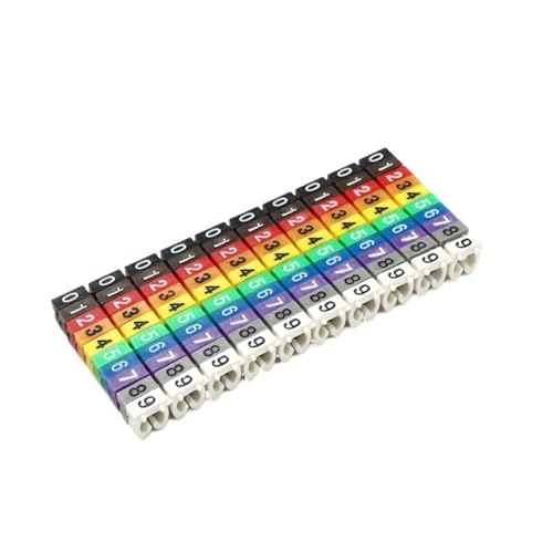 Labels Kabeletiketten, 100/150 Stück, Kabelmarkierungen, bunte Markierungsnummern vom Typ C for 2–8 mm Kabel, Netzwerkkabel, Drahtmarkierungsetikett(Color-3) von JNHGSHUAISDF