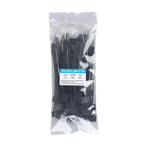 Labels Kabeletiketten, 100 Stück, Kunststoff-Etikettenmarkierungen, Maschendrahtmarkierung, selbstsichernde Kabelbinder, Kabelanhänger, bunte Etiketten, Kabelbinder, Nylonbinder(Black) von JNHGSHUAISDF