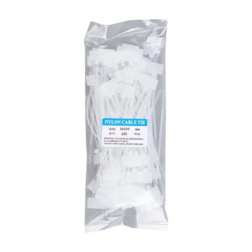 Labels Kabeletiketten, 100 Stück, bunte Kabelbinder aus Nylon, Etikettenband aus Kunststoff, einfache Markierung von Etiketten, selbstsichernde Kabelbinder, Maschendrahtmarkierungswerkzeuge(White) von JNHGSHUAISDF