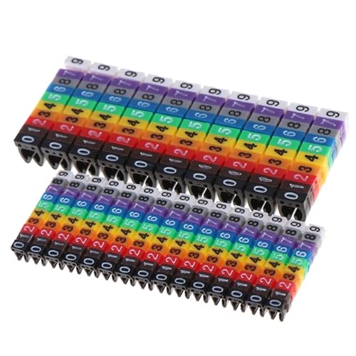 Labels Kabeletiketten, 150 Stück, Kabelmarkierungen, bunt, C-Typ, Markierungsnummernschild, Etikett for 2–3 mm Kabel, auffällig und leicht zu identifizieren(1.5mm) von JNHGSHUAISDF