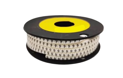 Labels Kabeletiketten, 250/500/1000 Stück, 0 bis 9, Zahlen, 2,5 mm², Kabeldrahtmarkierung, Spiralwicklung, farbig, 18 AWG-12 AWG (EC-1)(No.9,EC-1) von JNHGSHUAISDF