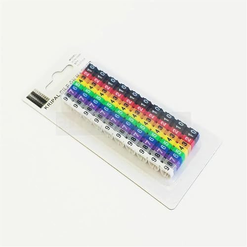 Labels Kabeletiketten, Kabelmarkierung, Drahtetikett EC-0, EC-1, 1000 Stück, Markierungsnummern 0 bis 9, Kabelmanagement, farbige Drahtisolierung, PVC-Draht-Organizer-Hülsen(Ec-3-100pcs-0-9) von JNHGSHUAISDF