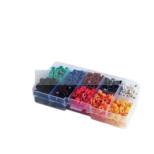 Labels Kabeletiketten, Kabelmarkierung, Drahtetikett EC-0, EC-1, 500 Stück, Markierungsnummer, Draht 0 bis 9, farbig, 2,5 qmm, Isolierung, PVC-Kabeletikett, Drahtmarkierungsetiketten(Ec-3-150pcs-0-9) von JNHGSHUAISDF