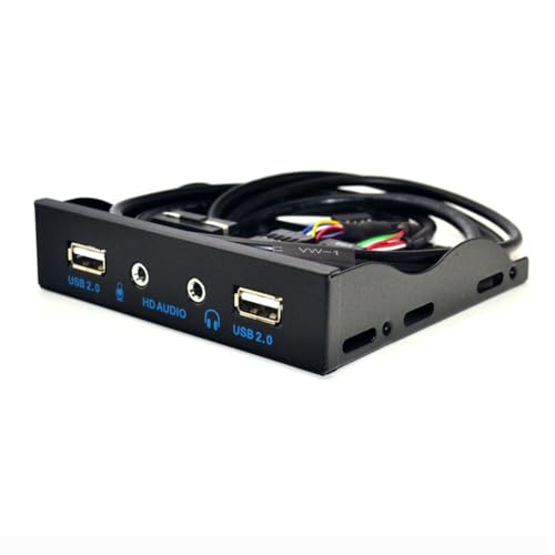 JNJOOD 2 USB 2.0-Ports-Hub mit High Definition Audio und 3,5-Mm-Kopfhörerbuchse auf der Frontblende für 3,5-Floppy-Laufwerkschacht im Computer PC in Schwarz JNJOOD 2 USB 2.0-Ports-Hub mit High Definition Audio und 3,5-Mm-Kopfhörerbuchse auf der Frontblende für 3,5-Floppy-Laufwerkschacht im Computer PC in Schwarz von JNJOOD
