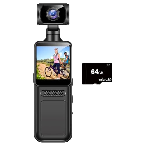 JNJOOD 2K Protable Digitalkamera Körperkamera 180 Grad Drehbar Fahrradfahrer-Aufzeichnungskamera Tragbare Aufzeichnungskamera 64G JNJOOD 2K Protable Digitalkamera Körperkamera 180 Grad Drehbar Fahrradfahrer-Aufzeichnungskamera Tragbare Aufzeichnungskamera 64G von JNJOOD