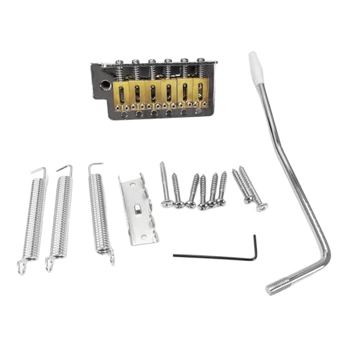 JNJOOD 6 Saiten Gitarrensteg Sattel Saitenhalter E-Gitarre Tremolo Steg Standard Gitarrenzubehör Silber JNJOOD 6 Saiten Gitarrensteg Sattel Saitenhalter E-Gitarre Tremolo Steg Standard Gitarrenzubehör Silber von JNJOOD