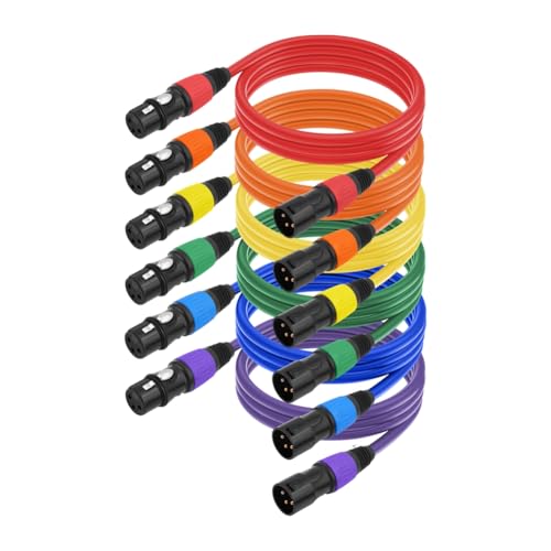 JNJOOD 6er-Pack XLR-Kabel, 1 M, Symmetrisches 3-Poliges XLR-Mikrofonkabel, Stecker auf Buchse JNJOOD 6er-Pack XLR-Kabel, 1 M, Symmetrisches 3-Poliges XLR-Mikrofonkabel, Stecker auf Buchse von JNJOOD