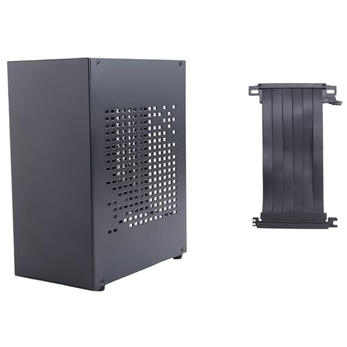 JNJOOD A07 Mini ITX, Multifunktions-HTPC-Gehäuse, kompaktes Design mit Wärmeableitung und Grafikkarten-Verlängerungskabel (USB 3.0) von JNJOOD