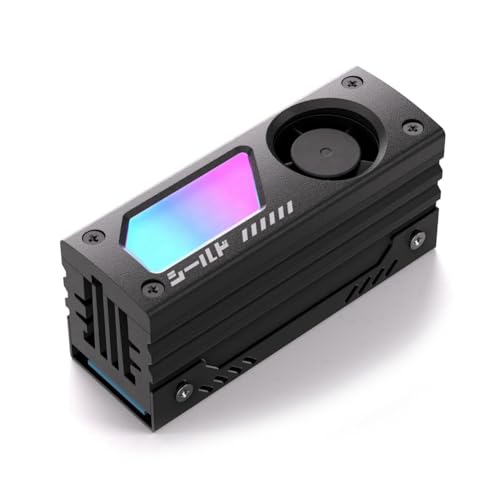 JNJOOD ARGB M.2 SSD-Kühlkörper mit Integriertem 20mm PWM-Lüfter 5V 3-Pin ARGB-Synchronisation Hochleistungs-SSD-Kühler für M.2 2280 Schwarz JNJOOD ARGB M.2 SSD-Kühlkörper mit Integriertem 20mm PWM-Lüfter 5V 3-Pin ARGB-Synchronisation Hochleistungs-SSD-Kühler für M.2 2280 Schwarz von JNJOOD