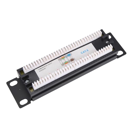 JNJOOD CAT6 8 Ports Patchpanel Rack Netzwerk 10 1U Rack Mount mit RJ45 Buchse für Haushalt Verteilerrahmen Einfache Installation Einfach zu bedienen von JNJOOD