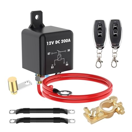 JNJOOD Fernbedienbarer Batterietrennschalter, 200 A, 12 V, Negativer Batteriepol Oben, Abschaltschalter für Auto, Wohnmobil, Fahrzeug, Batterie JNJOOD Fernbedienbarer Batterietrennschalter, 200 A, 12 V, Negativer Batteriepol Oben, Abschaltschalter für Auto, Wohnmobil, Fahrzeug, Batterie von JNJOOD