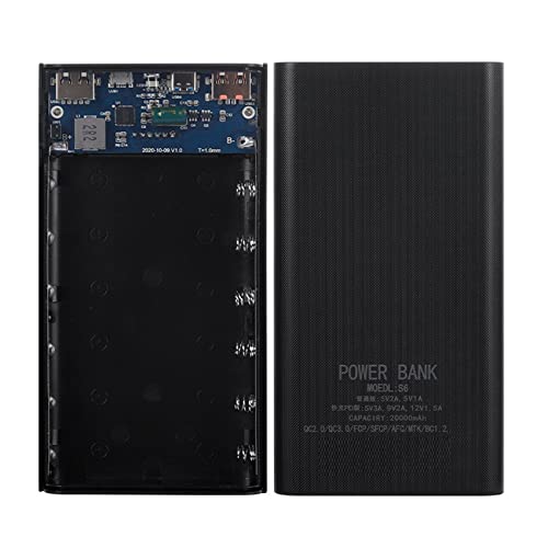 JNJOOD Power Bank Box 22,5 W Schnelllade-LCD-Display 20000 MAh Power Board für 6X18650 Battery Powerbank Case(A) von JNJOOD