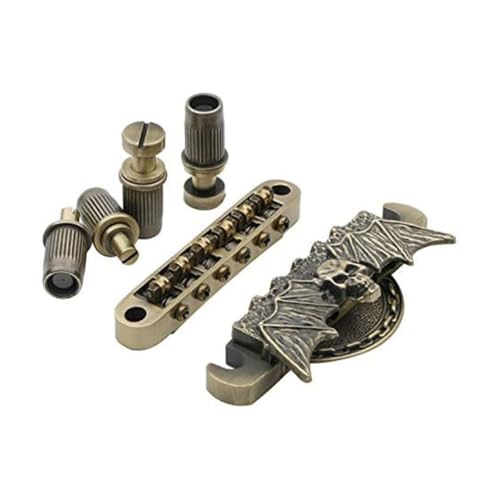 JNJOOD Rollensattel für 6-Saitige Gitarre, Tune-O- Bronze-Brücke, Saitenhalter für LP-E-Gitarre, Ersatzzubehör, Zinklegierung + Kupfer von JNJOOD