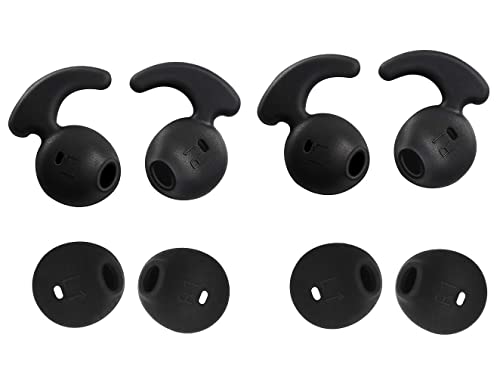 JNSA Ersatz-Ohrstöpsel aus Silikon, kompatibel mit So ny WI-SP500 oder Galaxy S7 S7 Edge Original-Kopfhörern, schwarze Hakenspitzen, 2 Paar und graue Ohrstöpsel, 2 Paar, 4 Paar, S7BG4 von JNSA