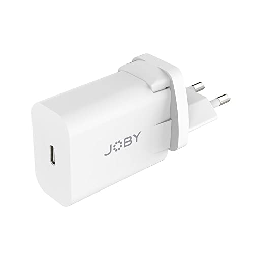 JOBY 20W USB-C PD Wall Charger Schnellladegerät, USB-C Ladegerät, EU UK & US Adapter Inklusive, Reiseladegerät, USB C Power Delivery von JOBY