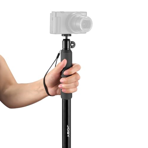 JOBY Compact Monopod 2-in-1, Kamera / Action Cam mit Kugelkopf, Universal ¼-20" Mount, Schwenkhalterung Kompatibel mit GoPro, DSLR, spiegellose Kamera, Farbe: Schwarz von JOBY