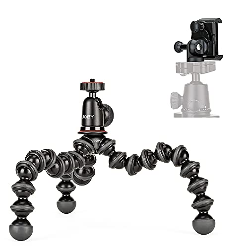 JOBY GorillaPod 1K GripTight Mount PRO Kit. Kompaktes, flexibles Stativ 1K und Kugelkopf 1K mit verriegelbarer Smartphone-Halterung, einfacher Quer- oder Hochformat-Modus. Trägt bis zu 1 kg von JOBY