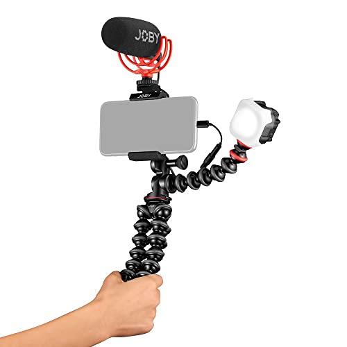 JOBY GorillaPod Advanced Vlogging Kit für Smartphones, Universales Vlogging Kit, Smartphone-Content-Creators, Beamo LED-Licht, Wavo-Mikrofon, GripTight-Handyklemme, Dynamische Mikrofone, Mini-Mikro von JOBY