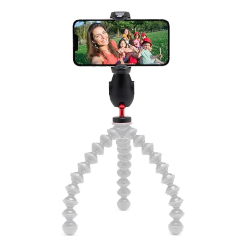 JOBY GripTight PRO 3 Halterung, Telefonklammer Kompatibel mit iPhone und Android, Smartphone-Klemme mit 2 Zubehörschuhen, 360° Drehbar, Schwarz von JOBY