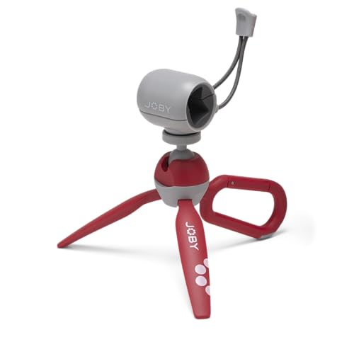 JOBY HandyPod Clip Mini Stativ mit Karabiner und Smartphone-Klemme für iPhone Galaxy Pixel Phones Kompaktkamera Sony ZV-1 II Rot (JB01840-BWW) von JOBY