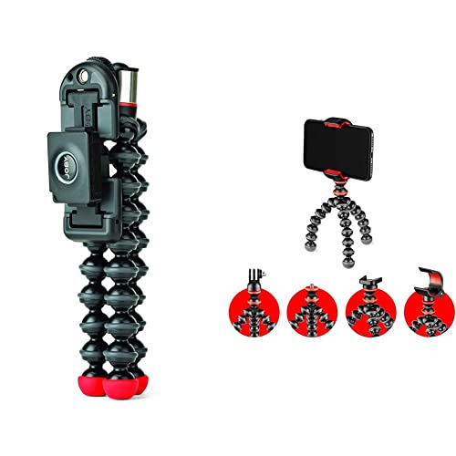 JOBY JB01494-BWW GripTight ONE + GP Magnetic Impulse Handy-Halter + GorillaPod Flexi-Stativ & JB01571-BWW Starter-Kit, Flexibles Ministativ mit Mehreren Halterungen für Smartphones von JOBY