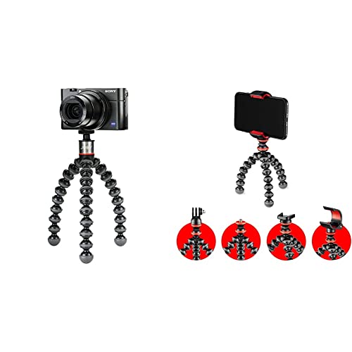 JOBY JB01502-BWW GorillaPod 500 Flexibles Ministativ & GorillaPod Starter Kit, Vielseitiges Flexibles Mini-Stativ mit Universeller Smartphone-Klemme, GoPro-Halterung, Taschenlampenhalterung von JOBY