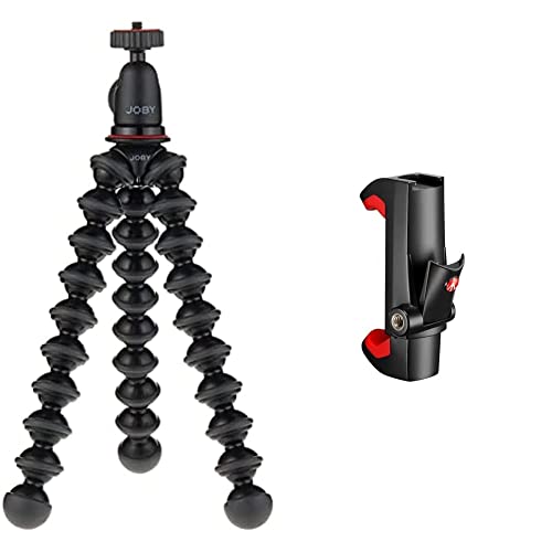 JOBY JB01503-BWW GorillaPod 1K Kit (Flexibles Kompaktstativ mit Kugelkopf für größere Kompaktkameras und CSC/spiegellose Kameras) & Manfrotto - Smartphone Halterung, Pro Version von JOBY