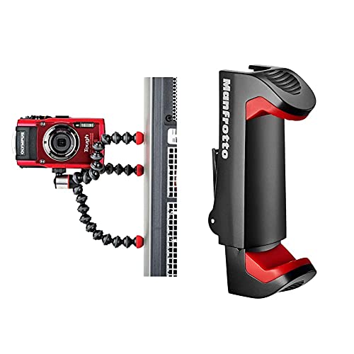 JOBY JB01506-BWW GorillaPod Magnetic 325 Flexibles Ministativ (mit Magnetfuß und integriertem Kugelkopf für kompakte und 360-Grad-Kameras) & Manfrotto - Smartphone Halterung, Pro Version von JOBY