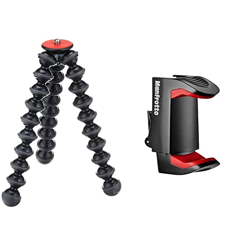 JOBY JB01510-BWW GorillaPod 3K Stand Flexibles und leichtes Dreifußstativ (für DSLR-, CSC- und spiegellose Kameras, Traglast bis zu 3 kg) & Manfrotto - Smartphone Halterung, Pro Version von JOBY