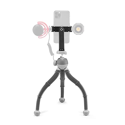 JOBY PodZilla Large Kit, Flexibles Stativ mit GripTight 360 Handyhalterung, Phone Stativ von den GorillaPod Entwicklern, kompatible mit iPhone, Smartphones, Action Cam, Geräte bis zu 2,5 kg, Grau von JOBY