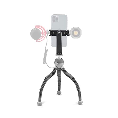 JOBY PodZilla Medium Kit, Flexibles Stativ mit GripTight 360 Handyhalterung, Phone Stativ von den GorillaPod Entwicklern, kompatible mit iPhone, Smartphones, Action Cam, Geräte bis zu 1kg, Grau von JOBY