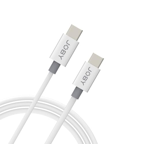 JOBY USB-C zu USB-C PD Synchronisations- und Ladekabel, 2m Länge, Weiß, USB Typ-C Kabel, Schnellladekabel von JOBY