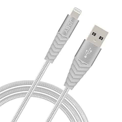 JOBY USB Lightning Kabel, Lade- und Synchronisationskabel, 1.2m Länge, Silber, Kompatibel mit iPhone, iPad und iPod, MFi-Zertifiziert, USB-A zu Lightning Kabel von JOBY