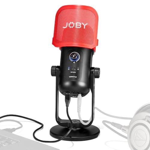Joby Wavo POD USB-Kondensatormikrofon für PC, Streaming Mikrofon, Podcasts, mit Stummschaltung, Verstärkungsregelung, Live-Überwachung, Plug-and-Play für PC und Mac, USB Mikrofon, Gaming Mikrofon PC von JOBY