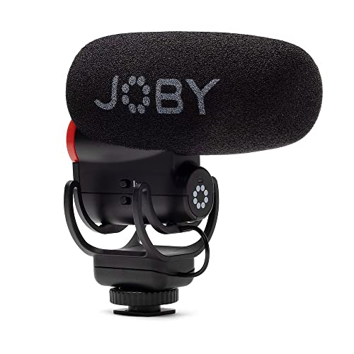 JOBY Wavo Plus, Vlogging-Mikrofon für Kameras, Super-Nierenmikrofon mit Live-Audioüberwachung, Hochpassfilter, Auto-Power-Modus, LED-Batteriestatus, Mikrofon für Kompaktkameras von JOBY