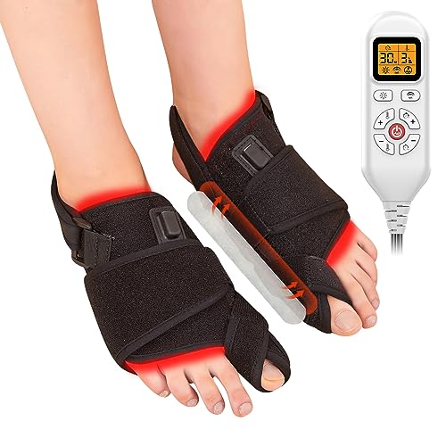 JOBYNA 2PCS Infrarottherapie & Rotlichttherapie für Daumen des Fußes, 660nm & 850nm LED Rotlicht Infrarottherapie Bunion Korrektor, Rotlichtlampe Infrarotlampe mit Timer lindert Fußknochenschmerzen von JOBYNA