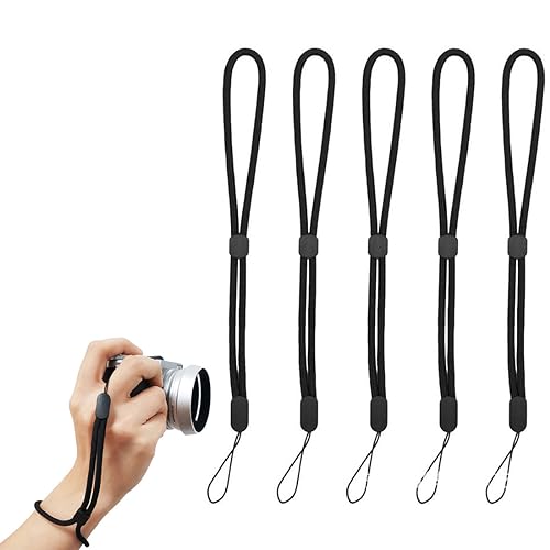 JOCXZI Kamera Handschlaufe - 4Pcs Paracord Handschlaufe, Handschlaufe Lanyard Handgelenk Trageband Schlaufe Verstellbar, Universal Trageschlaufe schwarz für Taschenlampe, Kamera, Handy, MP4, Schlüssel von JOCXZI