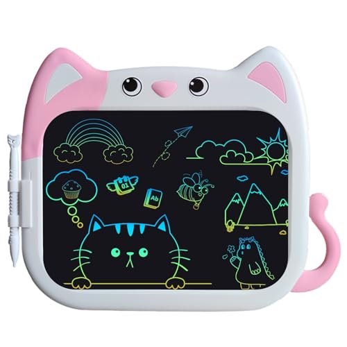 JOEAIS LCD Schreibtafel Kinder 10 Zoll, Zeichentablett Im Cartoon Katzen Design, PäDagogisches Und Reise Spielzeug Zeichentafeln füR Jungen Und MäDchen, GroßArtige Weihnachts Und Geburtstagsgeschenke von JOEAIS